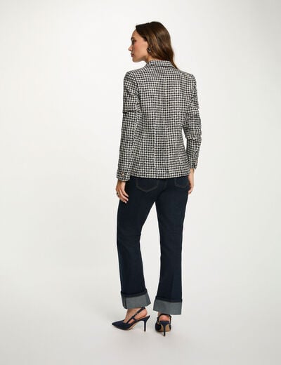 Rechte blazer met reverskraag meerkleurig vrouw
