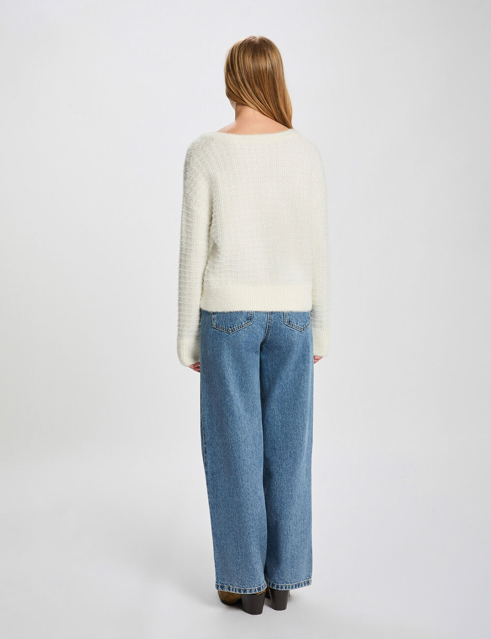 pull maille fantaisie ivoire femme Pull maille fantaisie ivoire femme