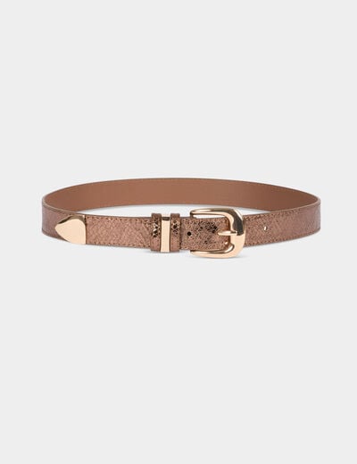 Riem met dierenprint couleur cuivre vrouw