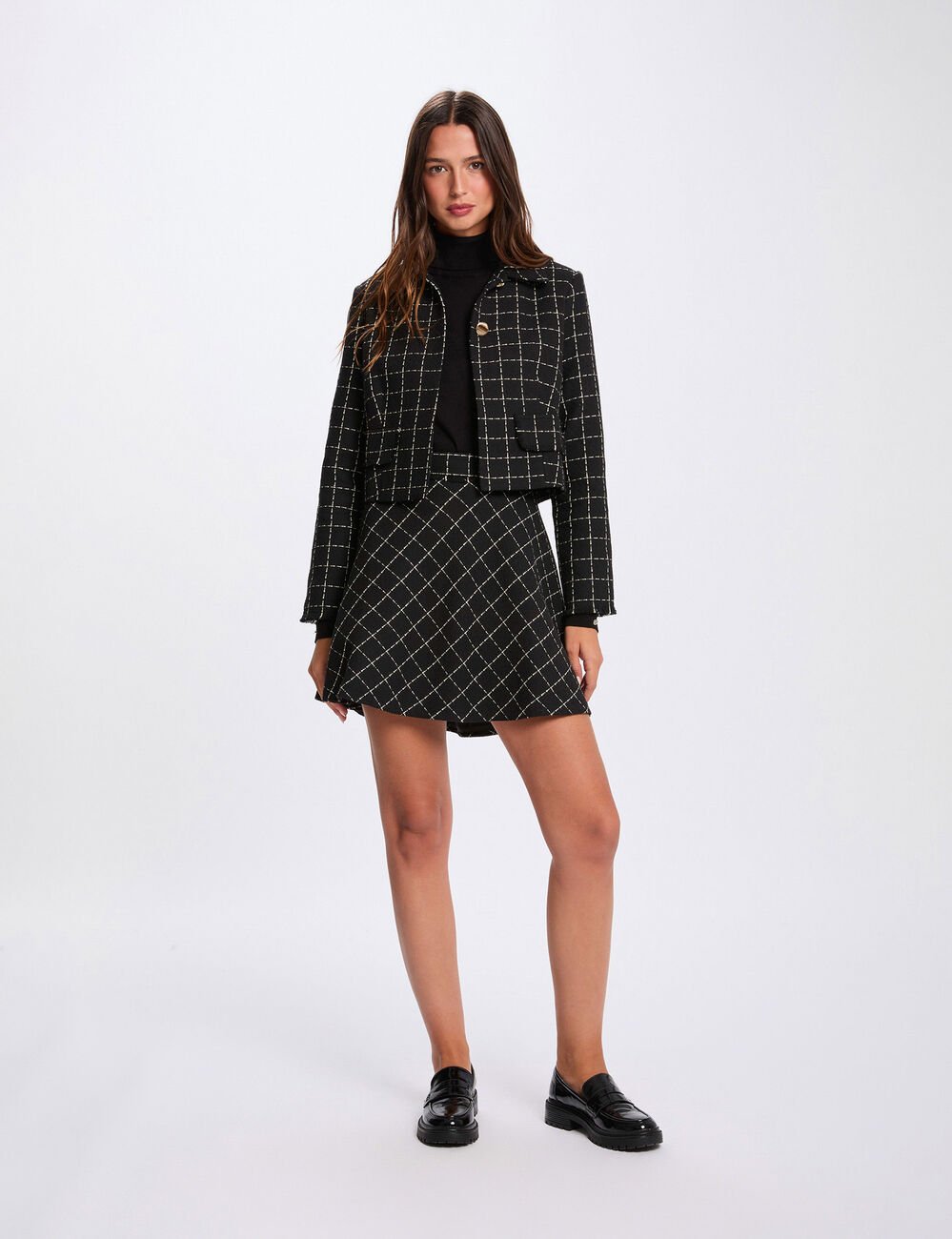 Jupe courte patineuse noir femme