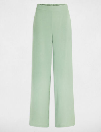 Pantalon large fluide vert clair femme