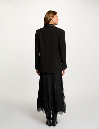 Blazer met reverskraag zwart vrouw