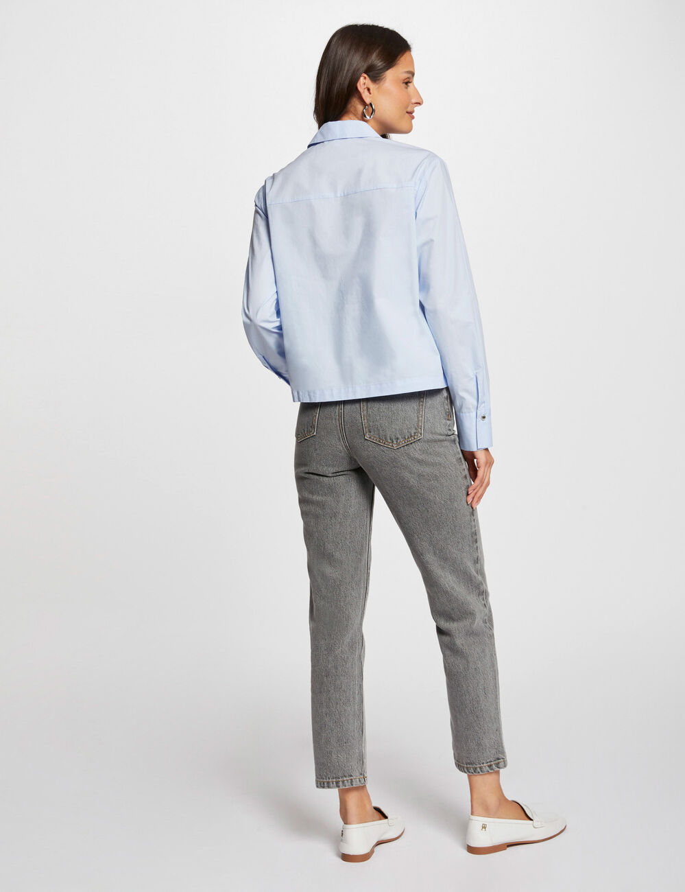 7/8 Rechte Jeans antracietgrijs vrouw