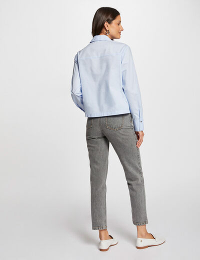 7/8 Rechte Jeans antracietgrijs vrouw