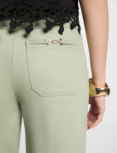Jeans jambe large vert clair femme