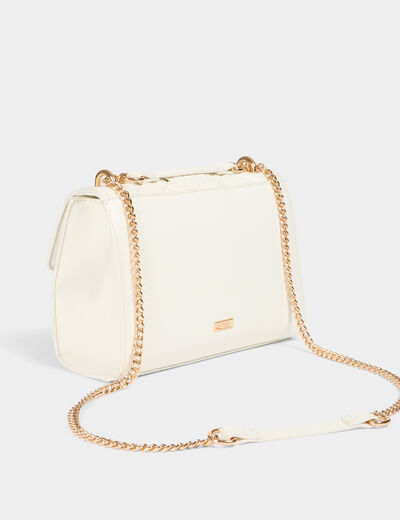 Sac pochette matelassé blanc femme