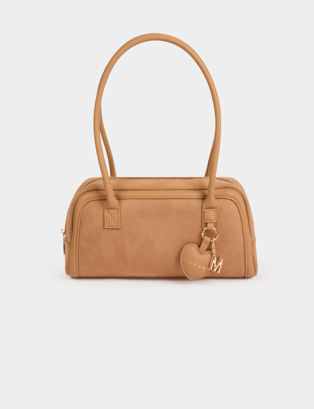 Sac baguette su&eacute;dine beige femme