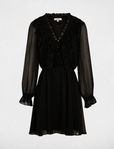 Robe courte ajustée noir femme