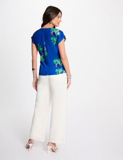 Blouse met korte mouwen meerkleurig vrouw