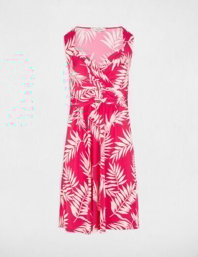 Robe courte évasée imprimée multicolore femme