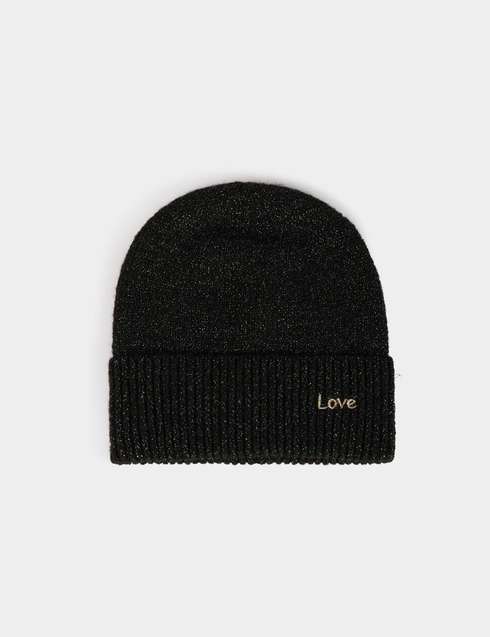 Bonnet fils métallisés noir femme