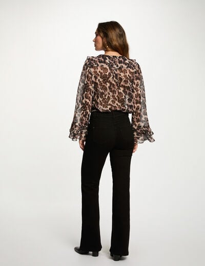 Chemise ajustée col v multicolore femme