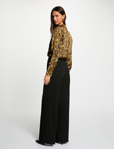 Chemise satinée imprimée multicolore femme