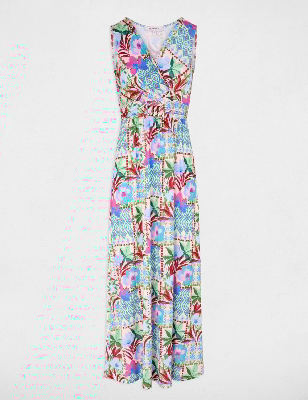 Robe longue d&eacute;collet&eacute; multicolore femme