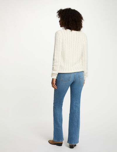 Jean bootcut tressé denim stone femme
