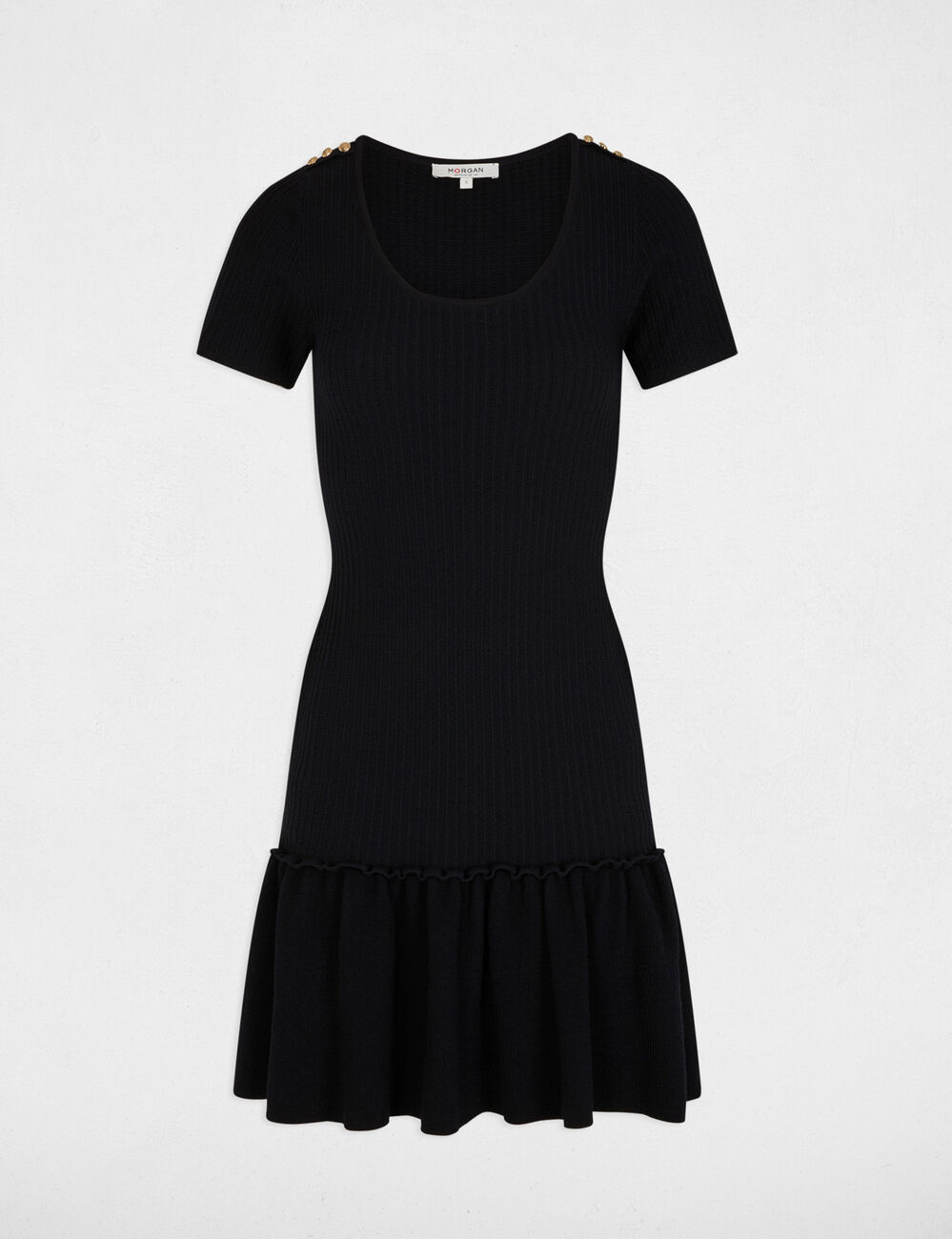 Robe tricot col u bleu marine femme