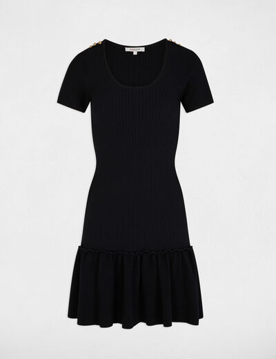 Robe tricot col u bleu marine femme