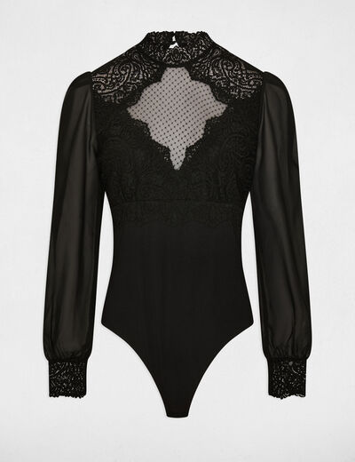 Body avec dentelle noir femme