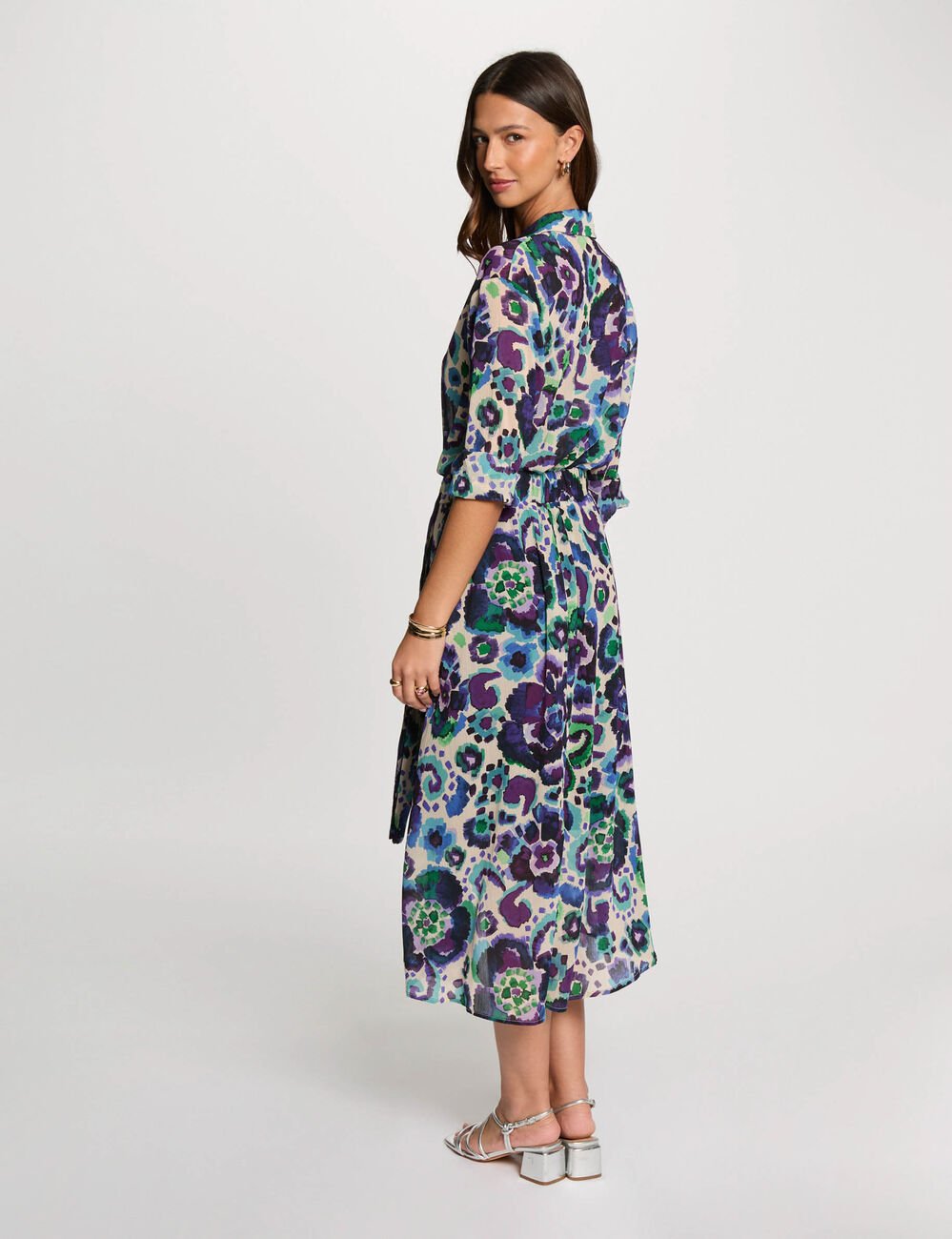 Chemise droite imprimée multicolore femme