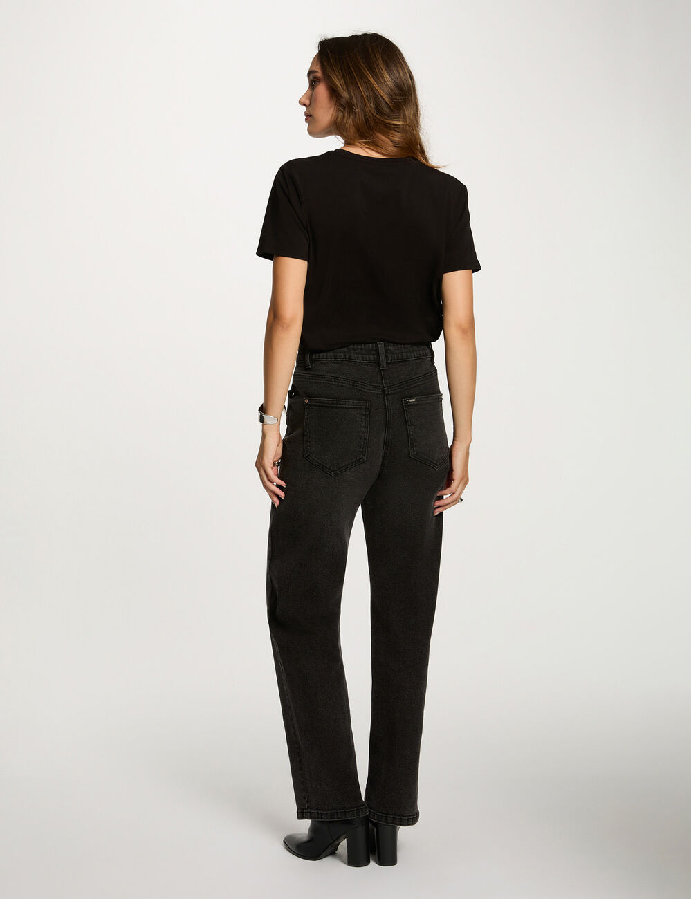 T-shirt met korte mouwen zwart vrouw