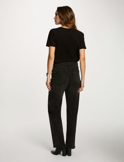 T-shirt met korte mouwen zwart vrouw