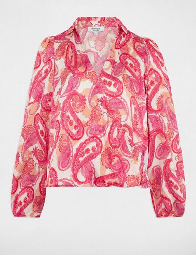 Blouse manches longues multicolore femme