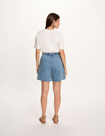 T-shirt met ronde hals helder wit vrouw