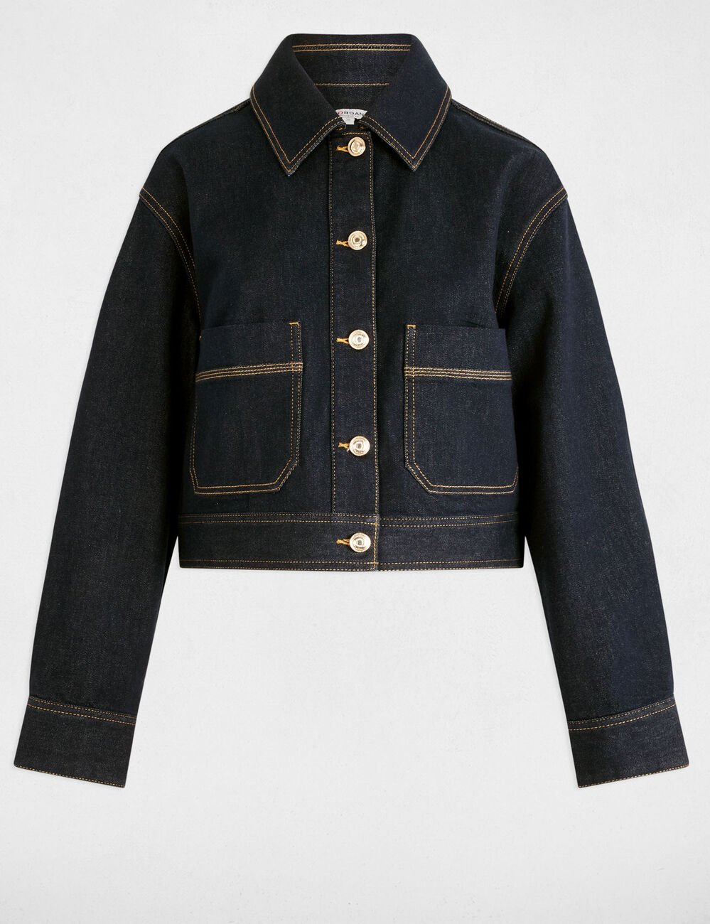 Kort jeansjack ruw denim vrouw