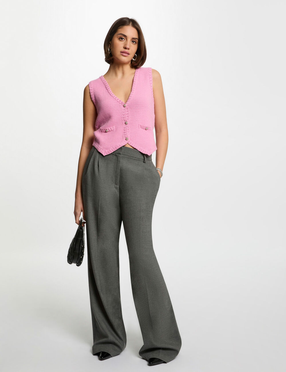 Mouwloos vest roze vrouw
