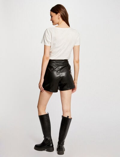 T-shirt manches courtes strass fuchsia femme