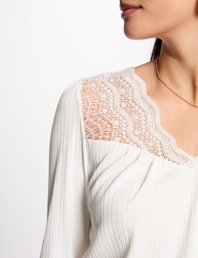 T-shirt manches longues blanc femme