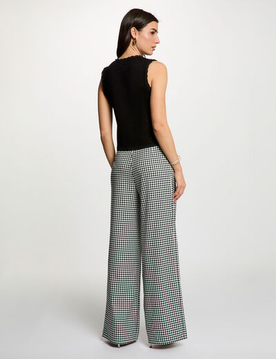 Getailleerd vest met ronde hals zwart vrouw