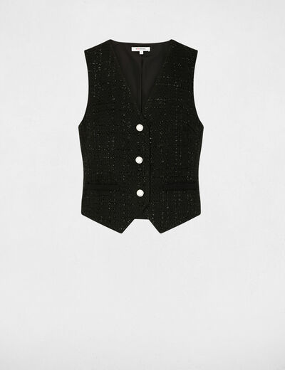 gilet cintre sans manches noir femme Gilet cintré sans manches noir femme