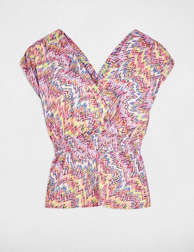 T-shirt manches courtes multicolore femme