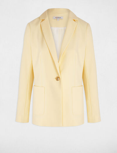 Blazer met opgestikte zakken pastel geel vrouw