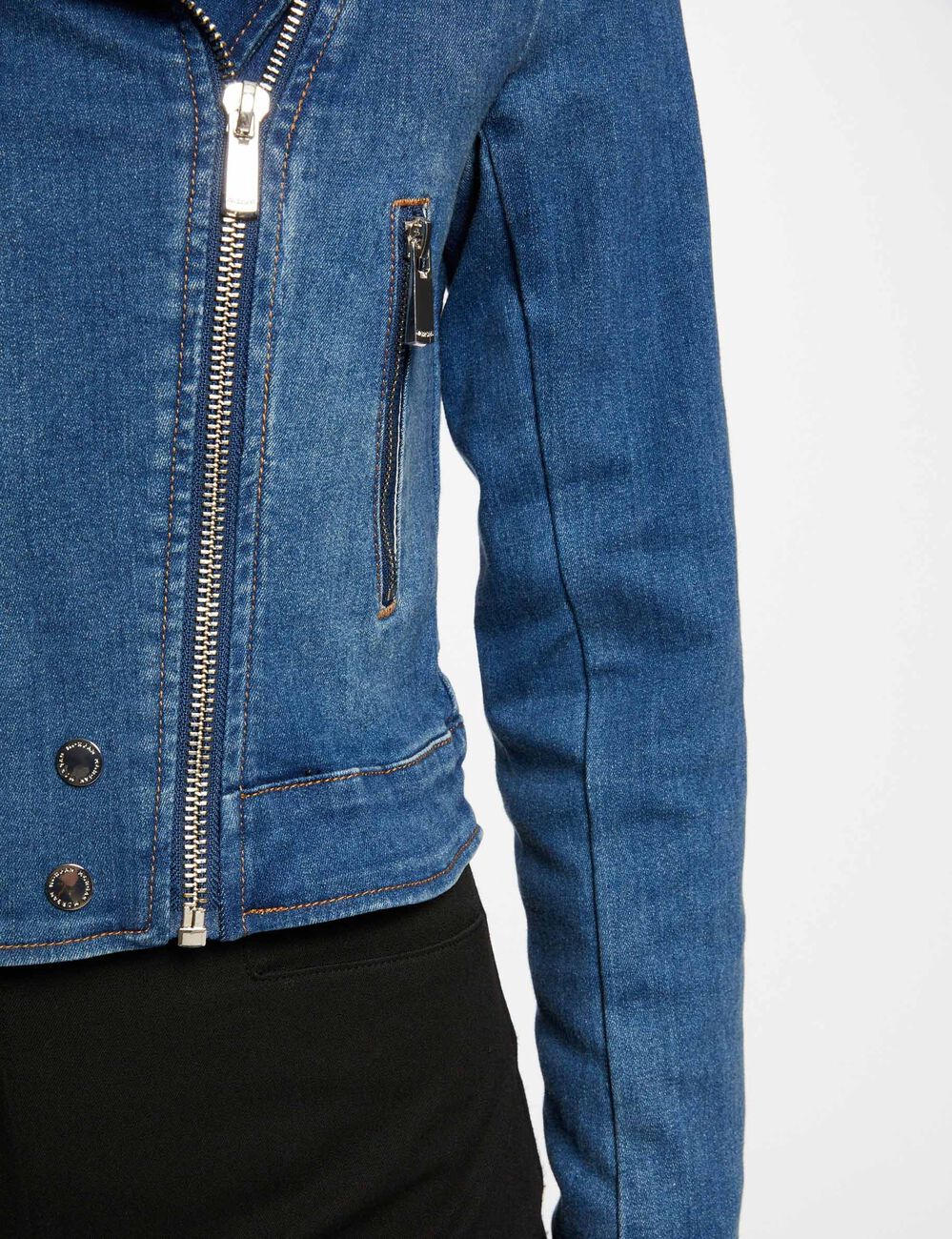Spijkerjack met rits jean stone vrouw