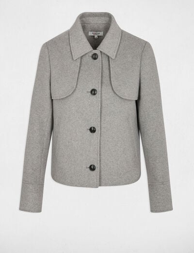 Manteau court ajust&eacute; gris moyen femme