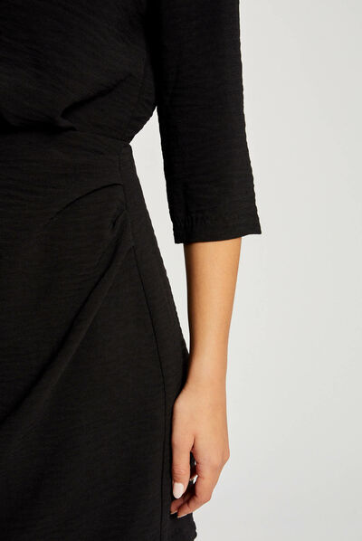 Robe cintrée dos ouvert noir femme