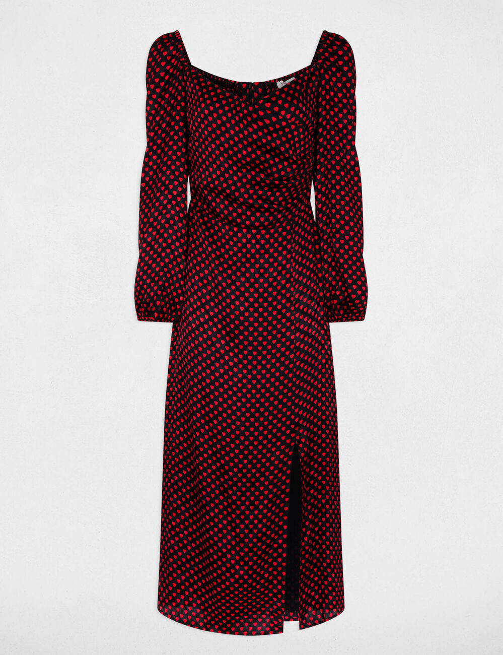 Robe satin&eacute;e manches bouffantes multicolore femme