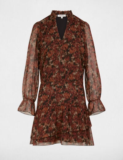 Robe courte ajust&eacute;e multicolore femme