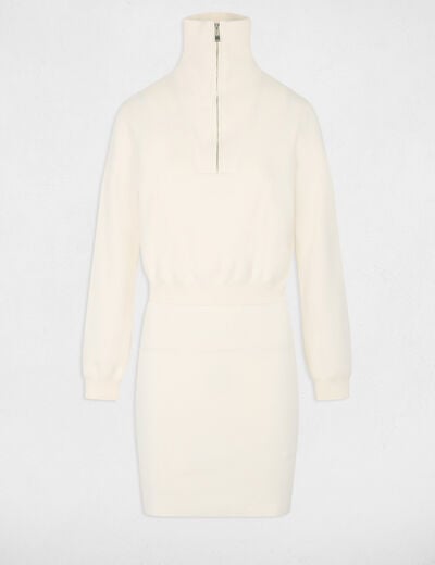 Robe courte effet 2-en-1 ivoire femme