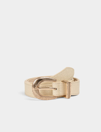Ceinture pailletée jaune or femme