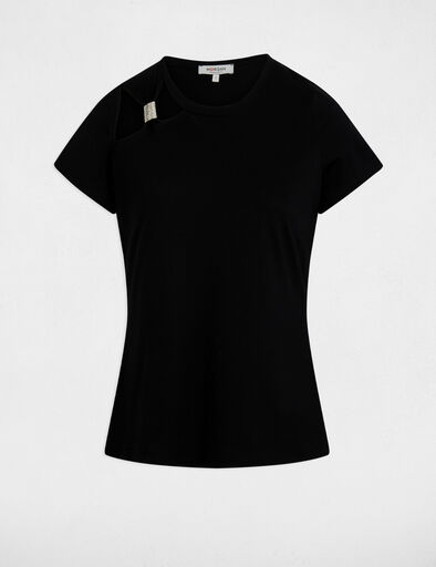 t shirt manches courtes noir femme T-shirt manches courtes noir femme