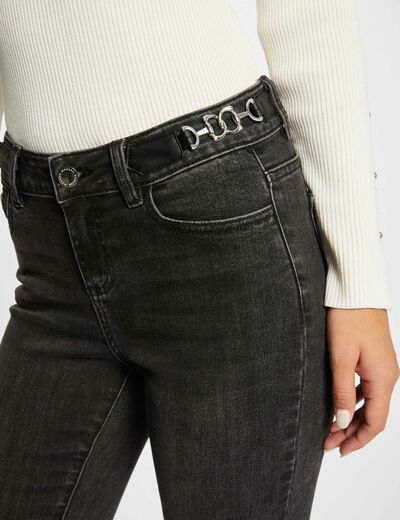 Skinny jeans met metallic versieringen mediumgrijs vrouw