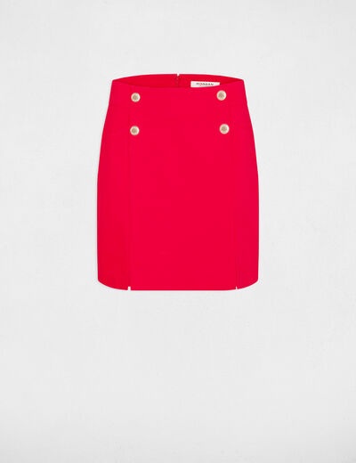 Korte rok met knopen medium rood vrouw