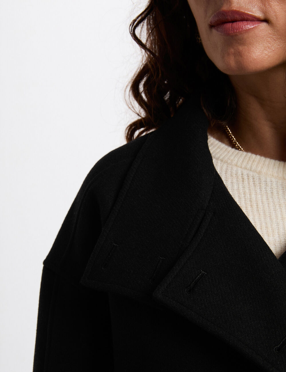 Oversized korte jas zwart vrouw