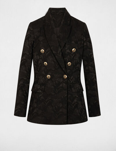 veste jacquard ajustee noir femme Veste jacquard ajustée noir femme