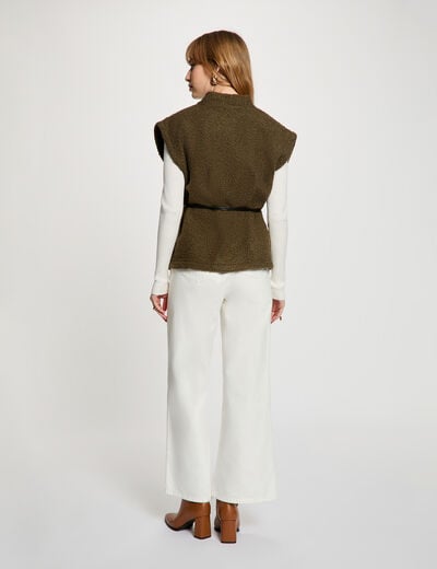 Veste sans manches vert kaki femme