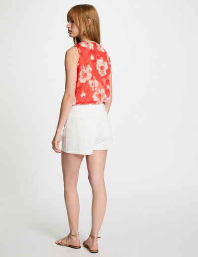 Mouwloze blouse meerkleurig vrouw