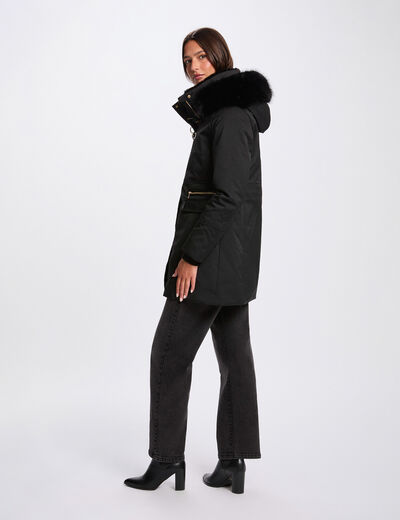 parka droite mi longue noir femme Parka droite mi-longue noir femme